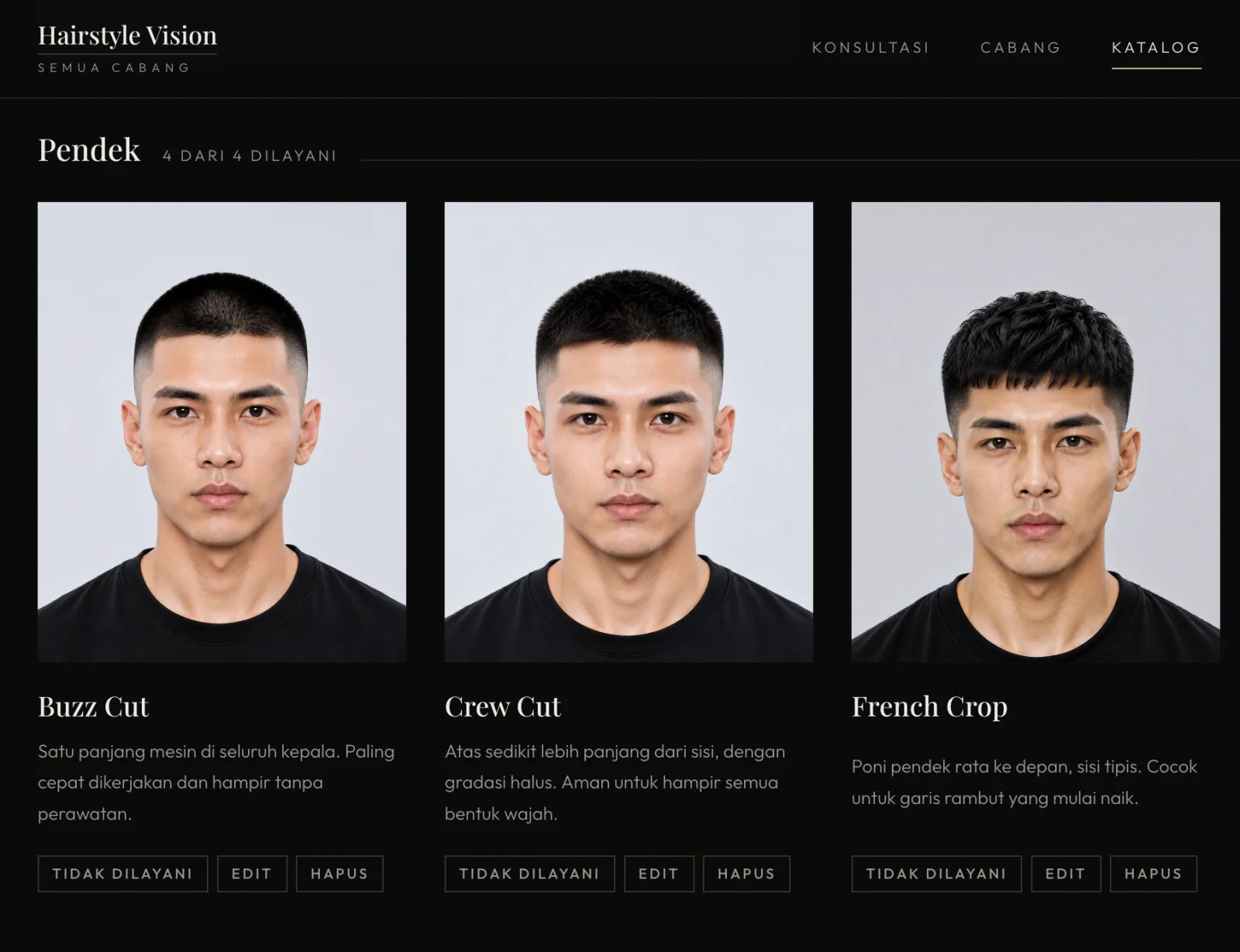 Hairstyle Vision screen 2