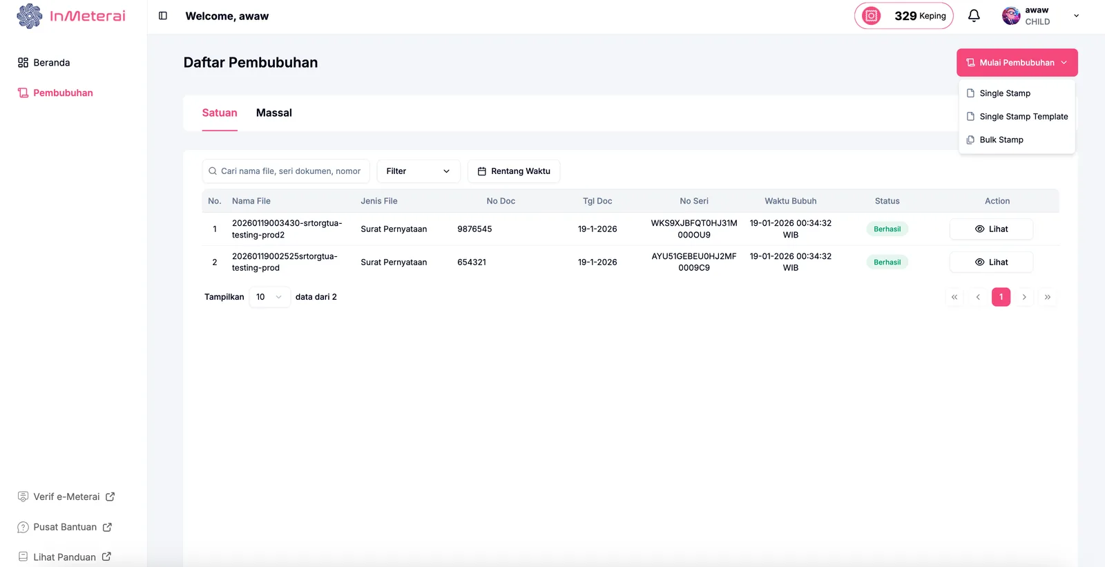Inmeterai.id screen 2